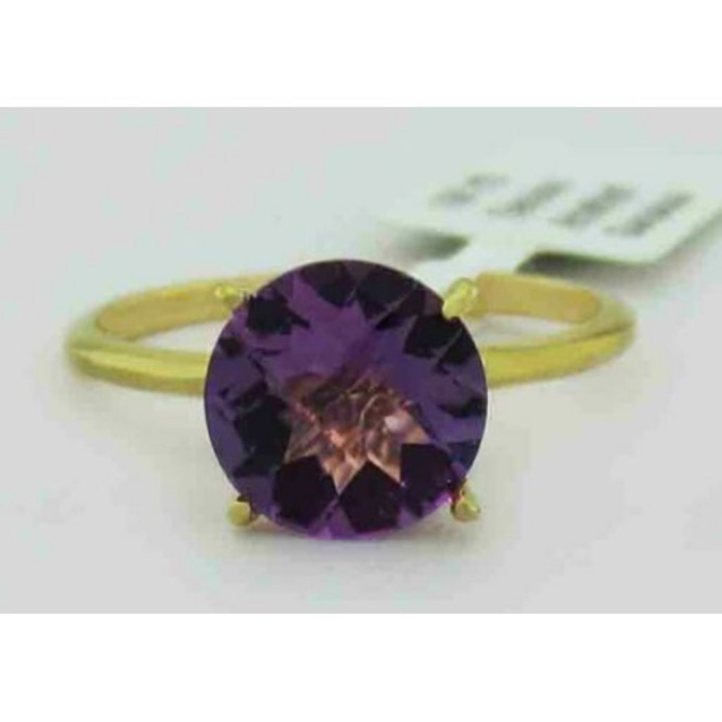 Genuine 2.08 Cts Amethyst Solitaire Ring 10k Gold